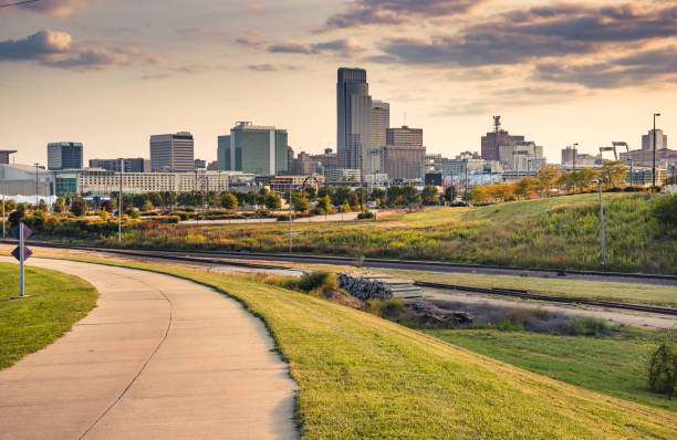Omaha skyline at dusk