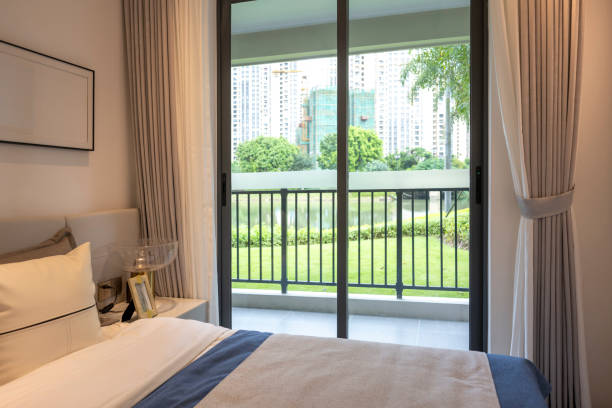 istock Outdoor scenery through bedroom windows 2162130234
