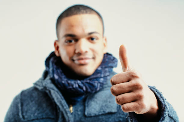 Composite photo collage of happy man crossed hands speak text box communication hand show feedback gesture isolated on painted background.