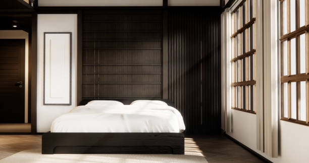 istock Modern Bedroom interior design with decoration room japan. 2162138236