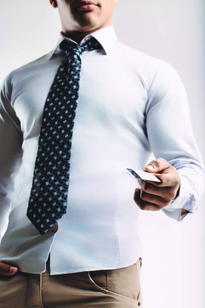 Businessman giving his business card