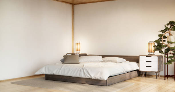 istock Modern Bedroom interior design with decoration room japan. 2162139017