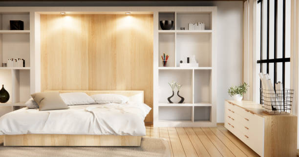 istock Modern Bedroom interior design with decoration room japan. 2162139051