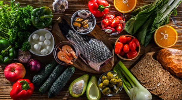 istock Food products representing the Mediterranean diet 2162142223