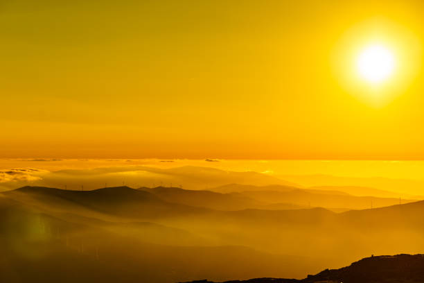 istock Burning sunset above clouds, Serra da Estrela, Portugal. 2162146831