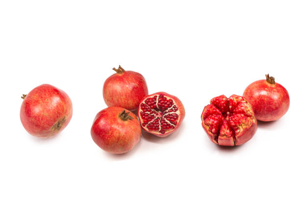 istock Sweet pomegranate isolated on white background. 2162153124
