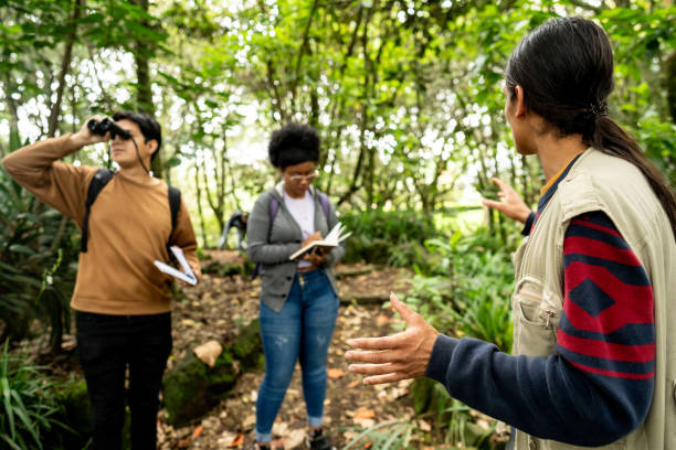 istock Students friends on a botanical expedition 2162154955