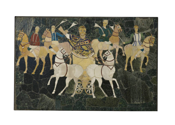 Junius Bassus in a chariot, opus sectile panel from the basilica of Junius Bassus on the Esquiline Hill, 4th century AD