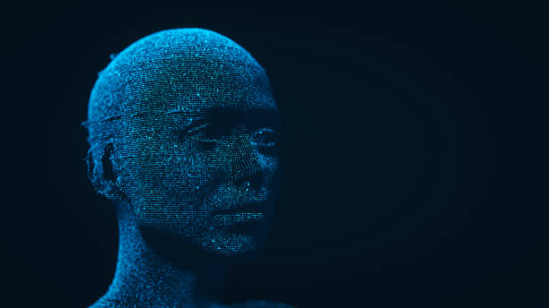 istock Hologram Human Head - AI Chatbot Abstract Background 2162166878