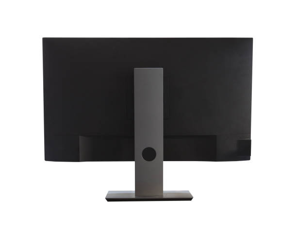 istock Behind Black computer screen or PC monitor isolated on white. 2162169946
