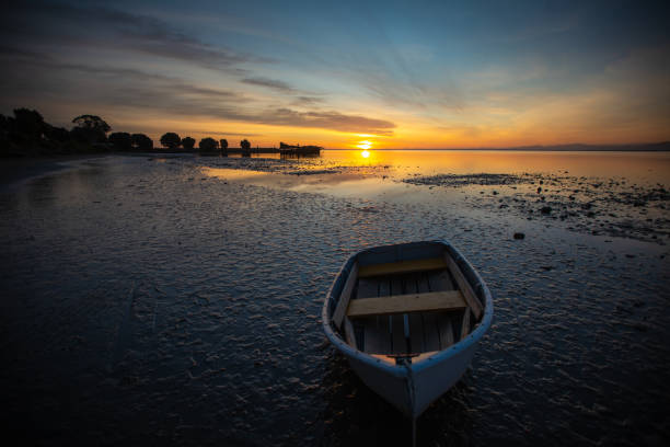 istock Lonely boat In A Morning 2162182525