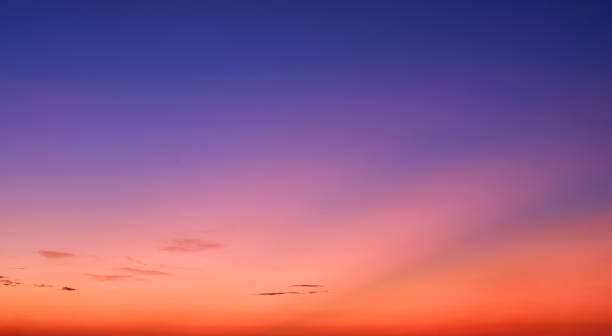 istock Twilight sky background after sundown with sunbeam on colorful romantic dusk sky, Beautiful idyllic natural tranquil sunset scene 2162186332
