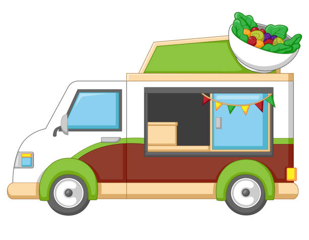istock fruit soup food truck vehicle - fruit soup Stall 2162186481