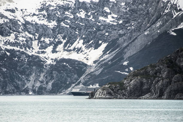 Glacier Bay National Park, USA - June 14, 2024: Glacier Bay is the result of glacier retreat. It became national park in 1980 covering 3.3 million acres. Glacier Bay can only be reached by plane or boat.