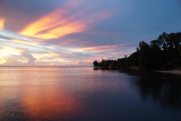 istock Sunset on the beach - Moorea Island 2162190271