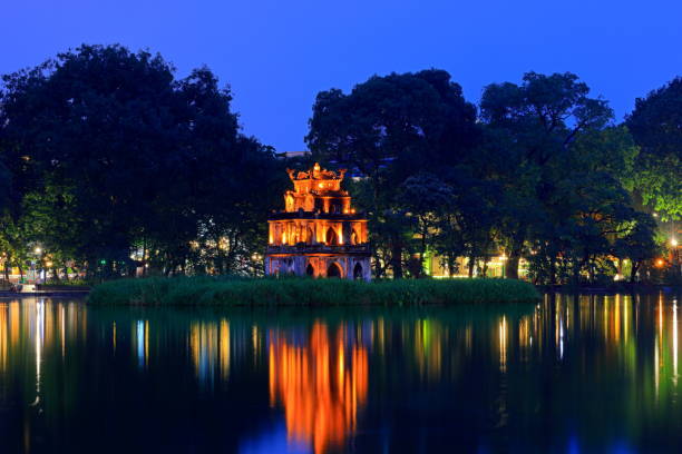 istock Turtle Tower (Thap Rua) , a tower situated at Hoan Kiem lake 2162191809