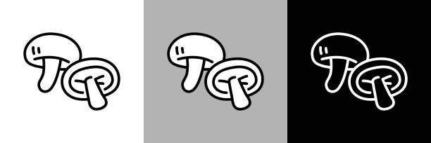 prosta linia ikona wektora grzyba shiitake. - grzybobranie stock illustrations