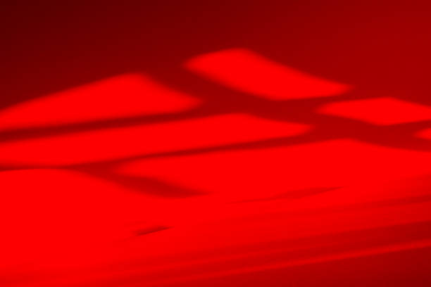 istock Studio style background wall decoration presentation uses white and red tones. with shadows cast from a nearby window, concept creating a decorative 2162192844