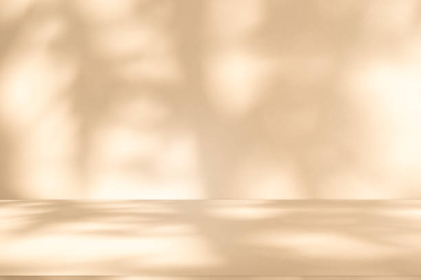 istock Studio style background wall decoration presentation uses white and beige tones. with shadows cast from a nearby window, concept creating a decorative 2162192847