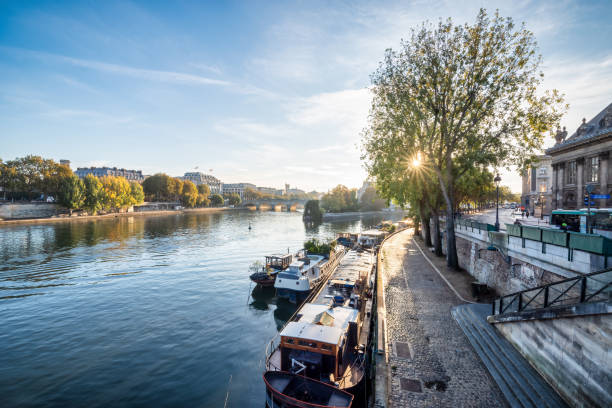 istock Boats Along the Seine River in Paris 2162193069