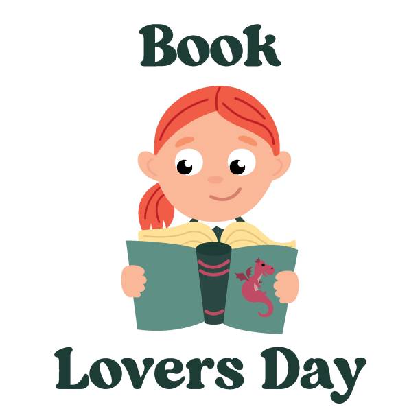 Book Lover's Day Book Lover's Day. White background, isolate Book Lover's Day stock illustrations