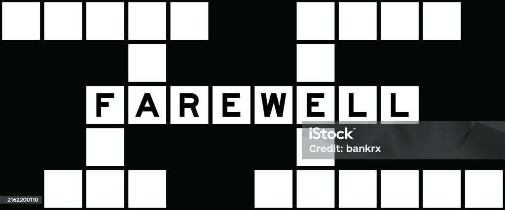 Alphabet Letter In Word Farewell On Crossword Puzzle Background Stock Alphabet Letter In Word Farewell On Crossword Puzzle Background Stock