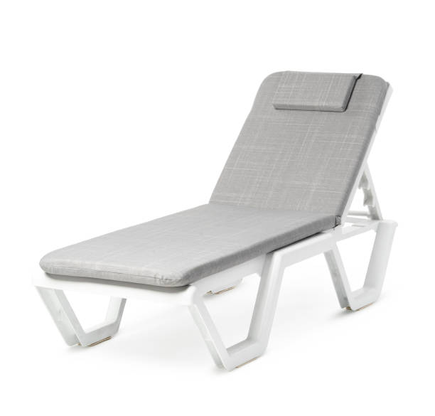 istock White And Grey Padded Lounger On White Background 2162201254
