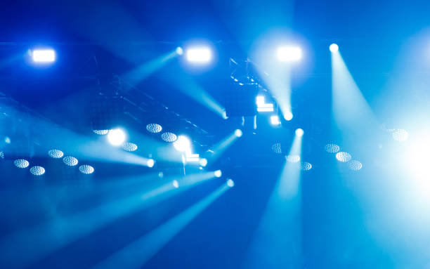 istock Blue light at a concert. Abstract background 2162202580