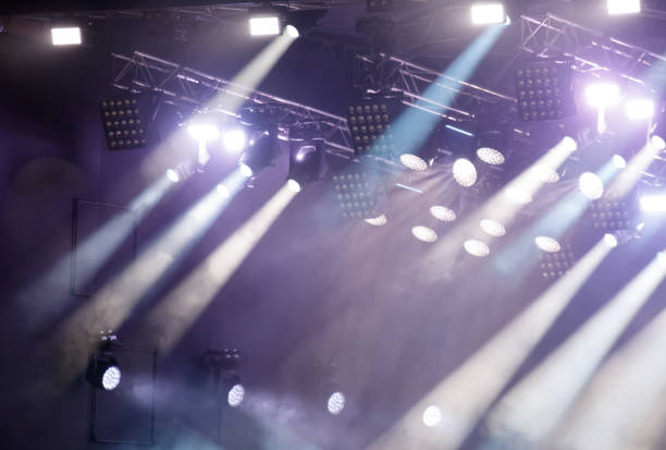 istock Blue light at a concert. Abstract background 2162202587