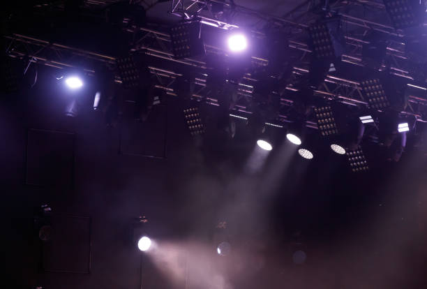 istock Blue light at a concert. Abstract background 2162202592