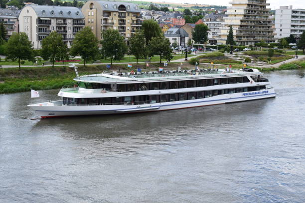 Grevenmacher, Luxembourg - 03/22/2024: Cruise ship Princess Marie-Astrid in Luxembourg, known for the Schengen treaty