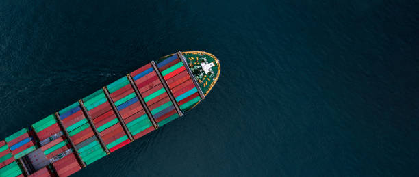 istock Aerial view container cargo ship sea freight shipping, Global business industry import export logistic transportation international by container cargo ship, Container cargo ship commercial industry freight shipping. 2162211208