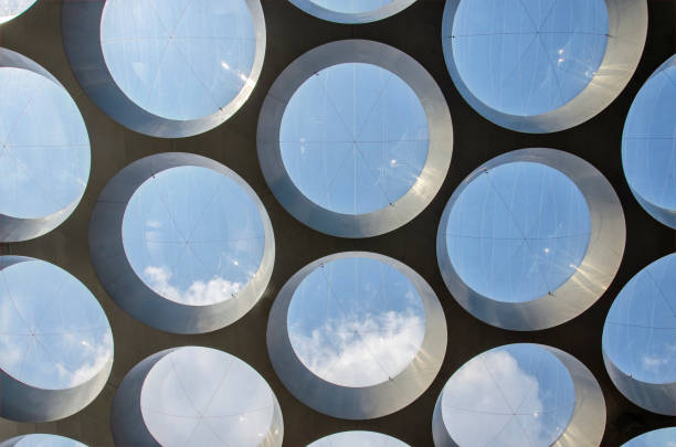 Utrecht, The Netherlands, July 14, 2024: looking up towards the roof covering part of the central station square