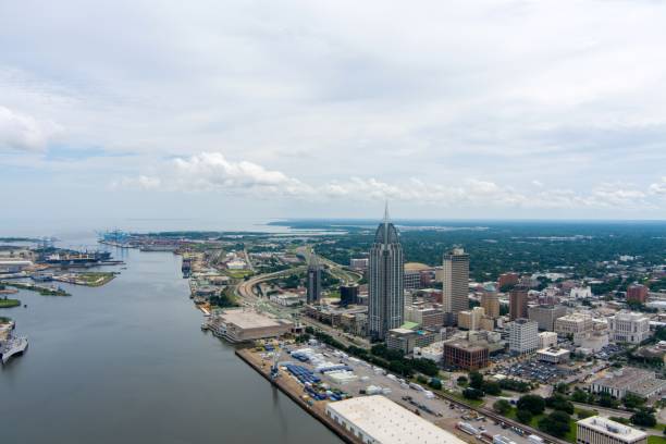 istock Downtown Mobile, Alabama waterfront skyline in July 2162219878