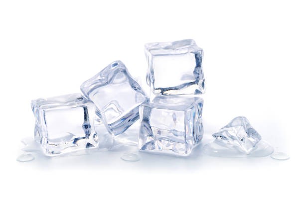 istock Pile of ice cubes isolated on white background, Artificial acrylic ice cubes 2162224146