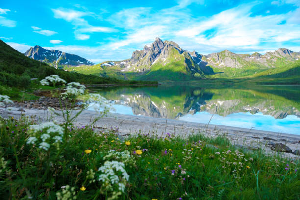 istock Serene Reflection in Norway's Mountains, Lofoten Norway 2162224716