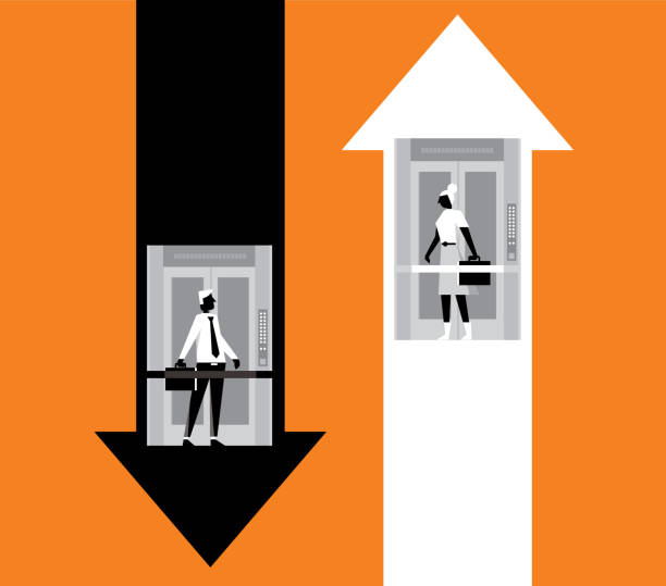 stockillustraties, clipart, cartoons en iconen met raise and fall - lift