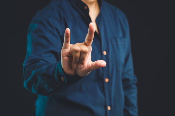 istock Hand sign language I LOVE YOU gesture. 2162226242