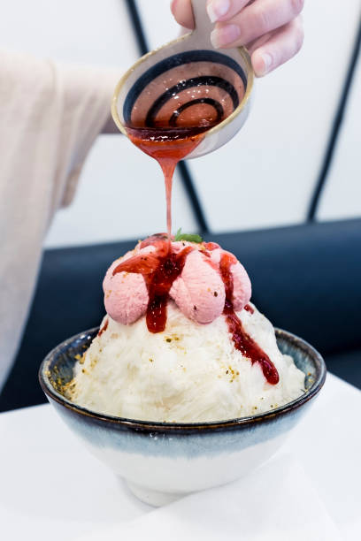 istock Shaved ice dessert with strawberry sauce 2162227447