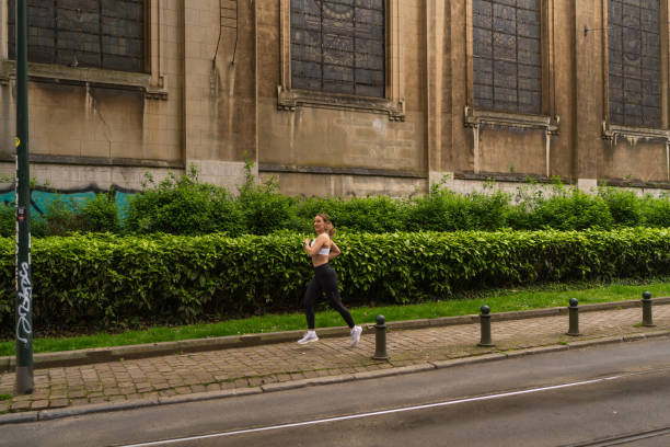Morning jogging in the city