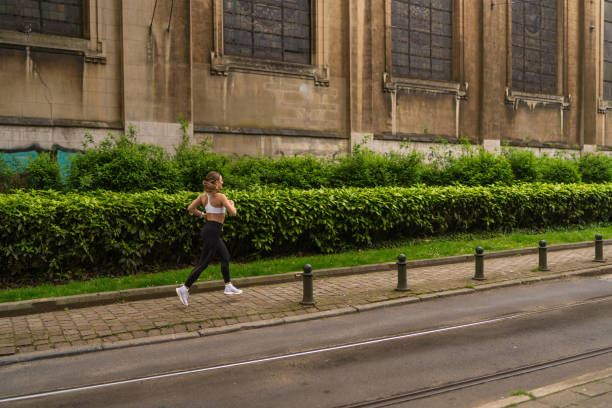 istock Morning jogging in the city 2162228075