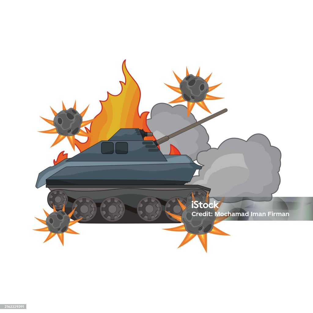 รถถังกองทัพบกลุกเป็นไฟ - ไม่มีค่าลิขสิทธิ์ Military Attack เวกเตอร์สต็อก รถถังกองทัพบกลุกเป็นไฟ - ไม่มีค่าลิขสิทธิ์ Military Attack เวกเตอร์สต็อก