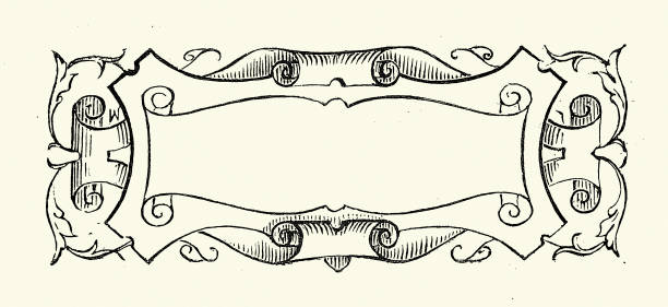 istock Victorian style design element, Scroll title box, Vintage illustration 1890s 19th Century 2162230314
