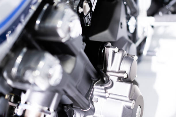 istock Motorcycle engines, 2-cylinder engines, high performance vehicles light blur background 2162232486