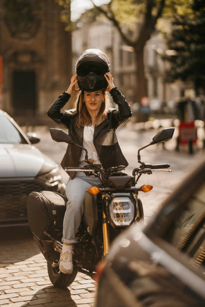 istock Driving motorcycle during rush hour in the city 2162233387