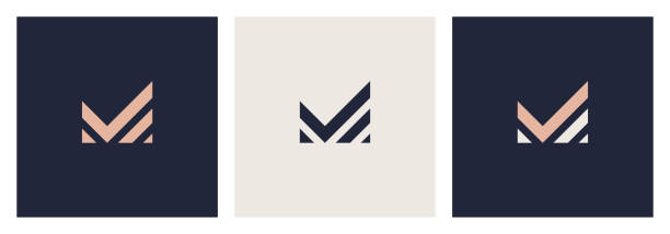 illustrations, cliparts, dessins animés et icônes de conception de logo vectoriel de lettre m de luxe - roi monarque