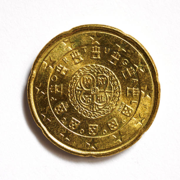 20 Euro coin Back view on white background
