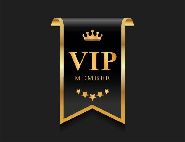 istock VIP member emblem black and gold isolated on black background 2162239376