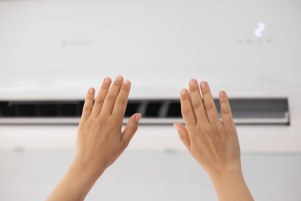 istock measuring the coolness from the air conditioner 2162240381