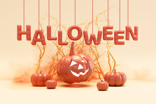 istock Halloween balloons with pumpkins and smoke 2162247573